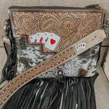 Load image into Gallery viewer, Gambler Cowhide &amp; Tooled Leather purse