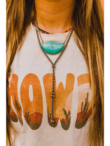 Faux Navajo Pearl Western Lariat Necklace