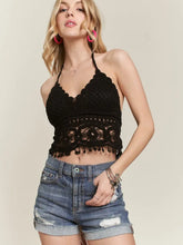 Load image into Gallery viewer, Halter Neck Crochet Top