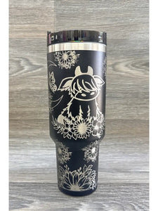 Highland Cow Stainless Steel Tumbler Black