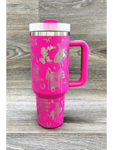 Load image into Gallery viewer, Western Cowboy Stainless Steel Tumbler Hot Pink