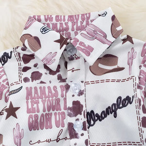 Wrangler Printed Baby Onesie with Snaps