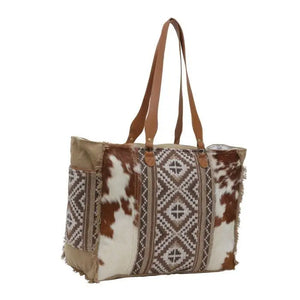 Elisa Weekender Brown Cowhide Bag