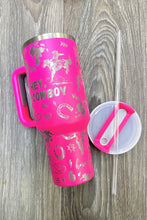 Load image into Gallery viewer, Western Cowboy Stainless Steel Tumbler Hot Pink