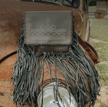 Load image into Gallery viewer, Boot Stitch worn leather fringe purse