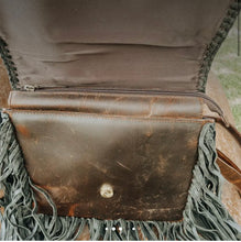 Load image into Gallery viewer, Boot Stitch worn leather fringe purse