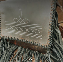 Load image into Gallery viewer, Boot Stitch worn leather fringe purse