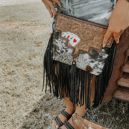 Gambler Cowhide & Tooled Leather purse