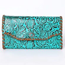 Load image into Gallery viewer, Floral Turquoise Wallet