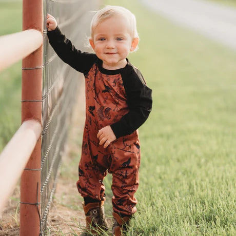 Long Sleeve Boys Romper- Indian Print