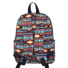 Load image into Gallery viewer, Blue Floral Leopard Print Backpack