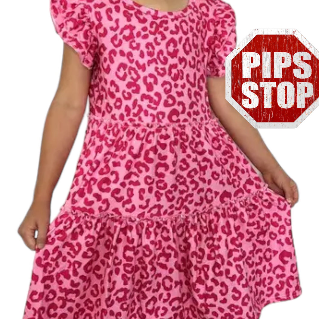 Hot Pink Leopard Girls Dress