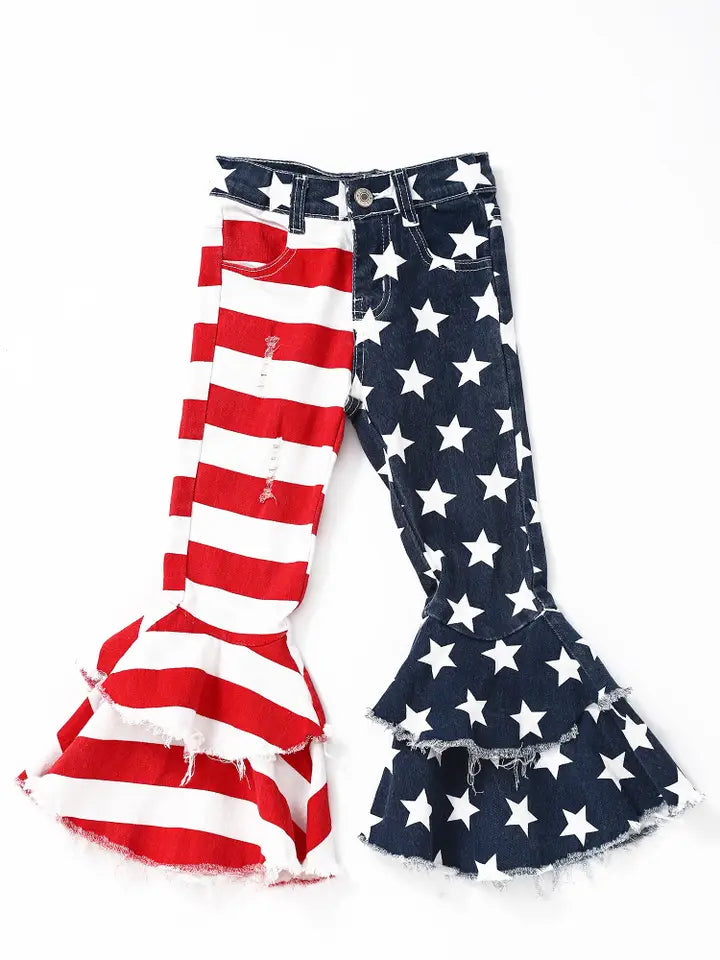 Stars & Stripes Double Bell Girls Jeans