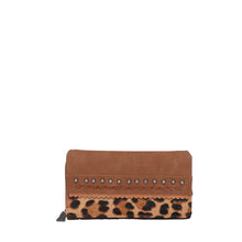 Load image into Gallery viewer, Trinity Ranch Hair-On Studded Collection Secretary Style Wallet