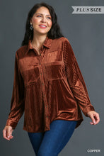 Load image into Gallery viewer, Stripe Textured Velvet Button-Down Shirt