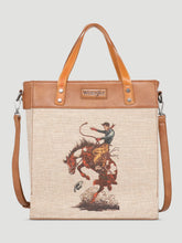 Load image into Gallery viewer, Wrangler Art Print Canvas Tote/Crossbody- Tan