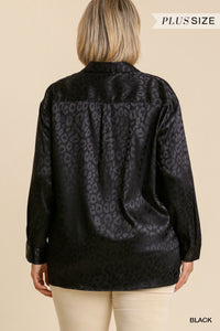 Animal Jacquard Print Button Up Long Sleeve