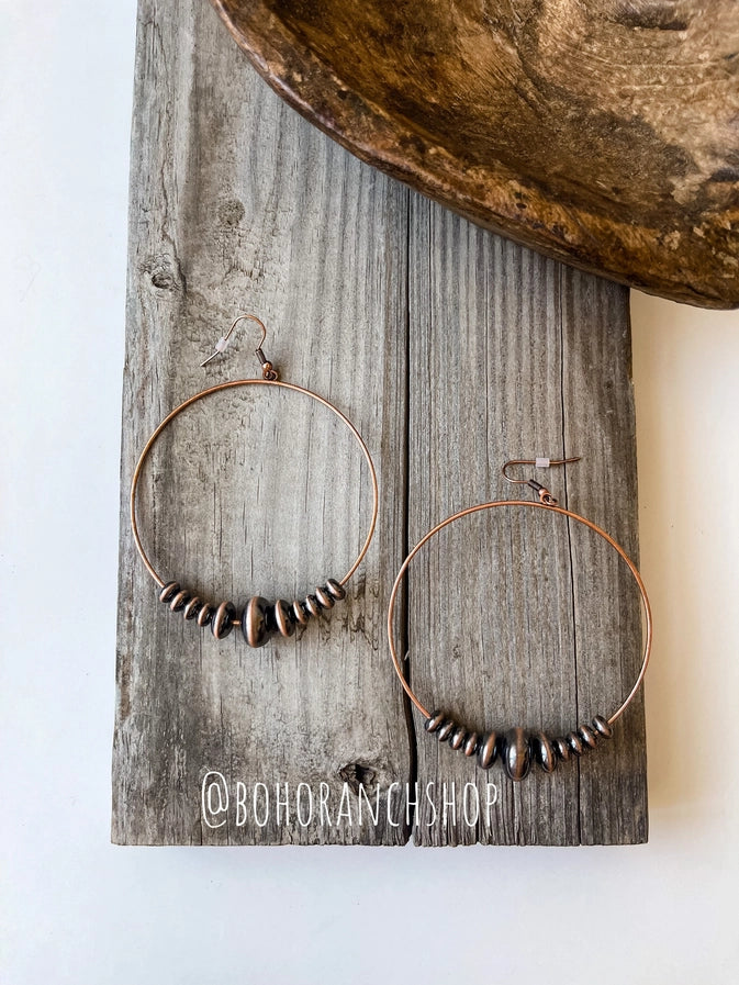 Navajo Bead Hoop Earrings