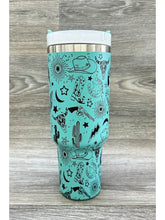 Load image into Gallery viewer, Western Stainless Steel Tumbler Turquoise