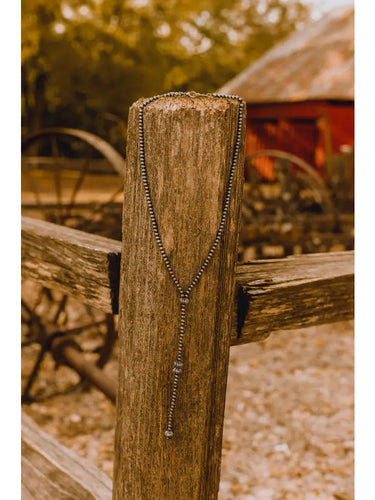 Faux Navajo Pearl Western Lariat Necklace