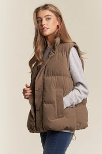 Button Down Corduroy Puff Vest