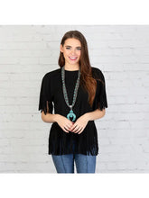 Load image into Gallery viewer, Half Sleeve Top with Fringe