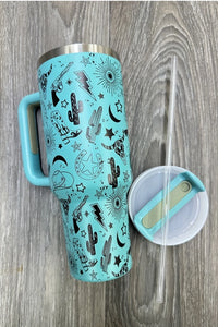 Western Stainless Steel Tumbler Turquoise