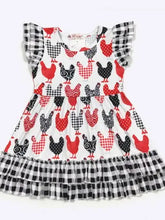 Load image into Gallery viewer, Plaid Chicken- Girls Dress